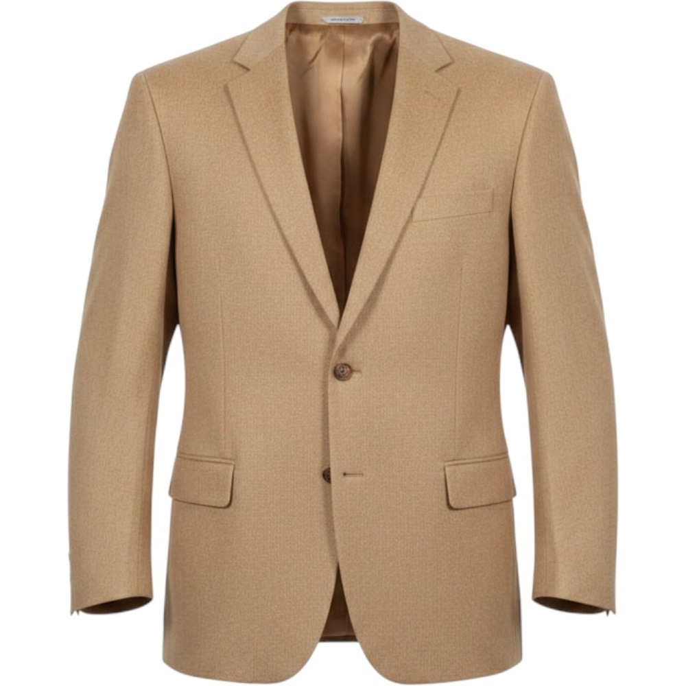 W.H. Belk Sport Coat Mens 48 Long Camelhair Tan Two Button Solid Blazer